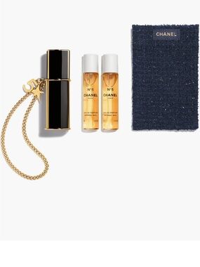 CHANEL N°5 Mini Spray Set – Black & Gold with Amber Vials